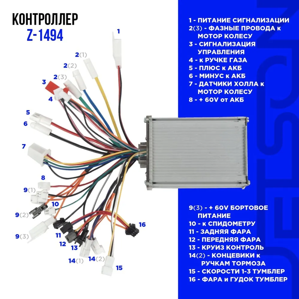 Контроллер 60V (48V+) для электровелосипедов (колхозник)